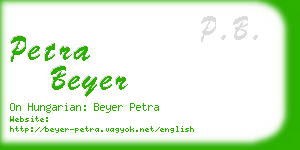 petra beyer business card